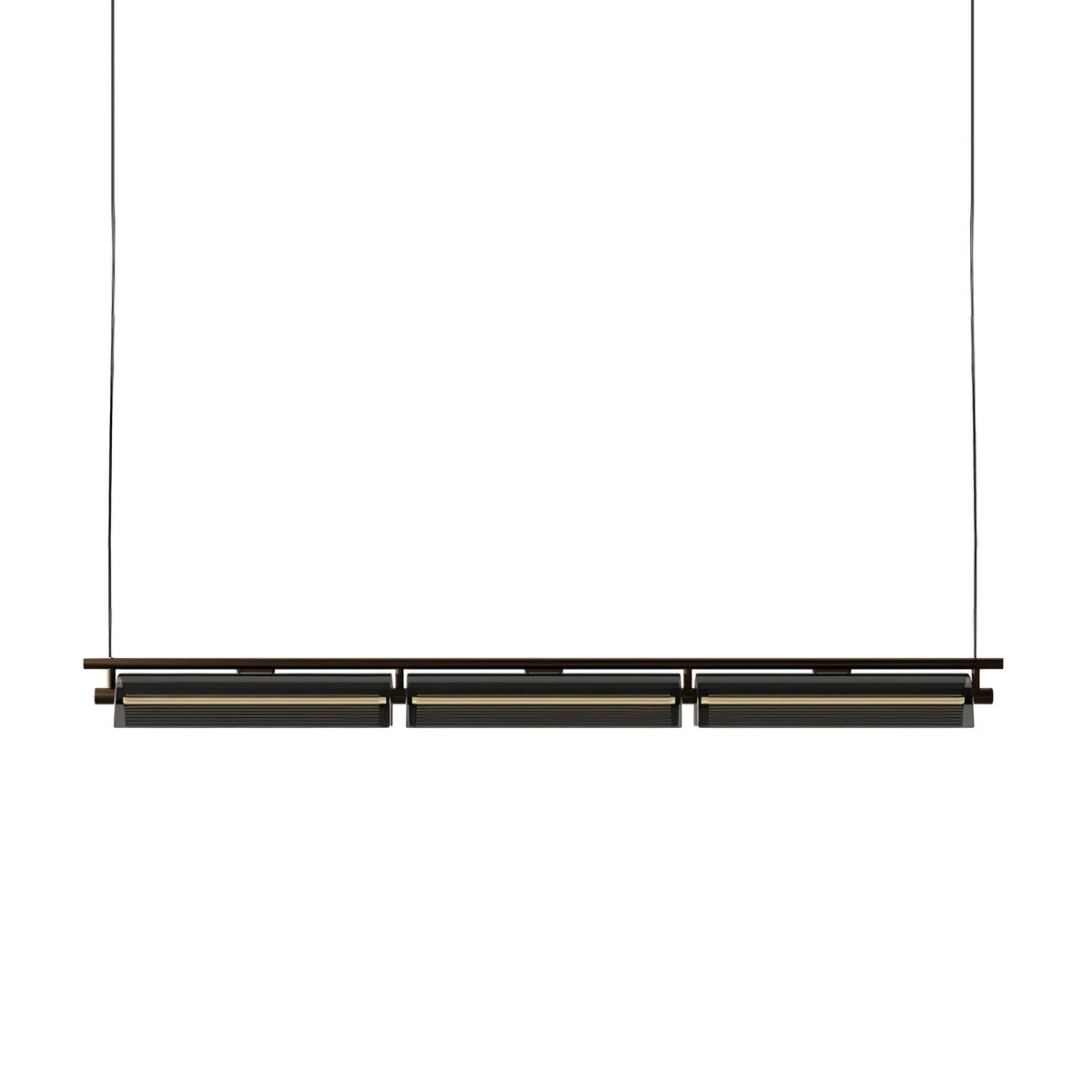Lustre Mirliton en verre et métal – vue 26