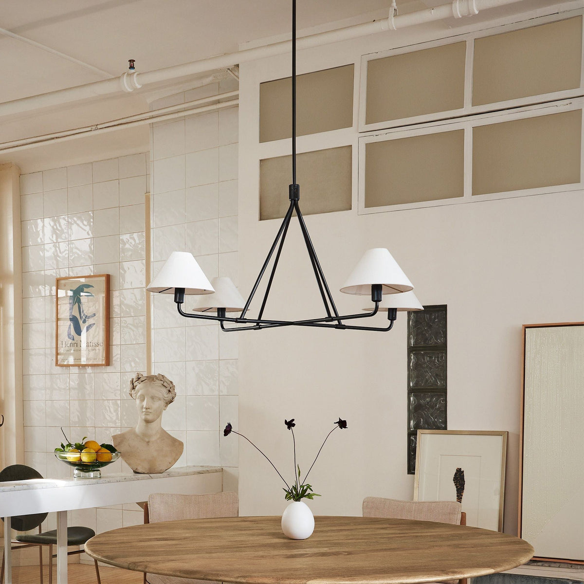 Lustre Bayonne en laiton et tissu – vue 28