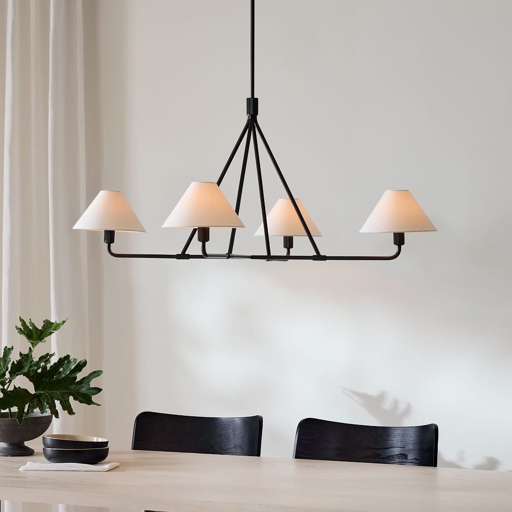 Lustre Bayonne en laiton et tissu – vue 21