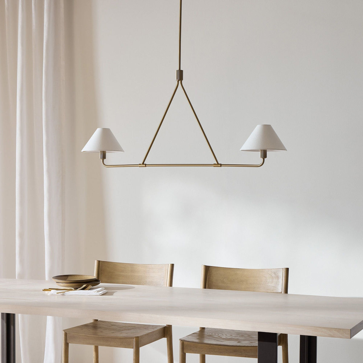 Lustre Bayonne en laiton et tissu – vue 15