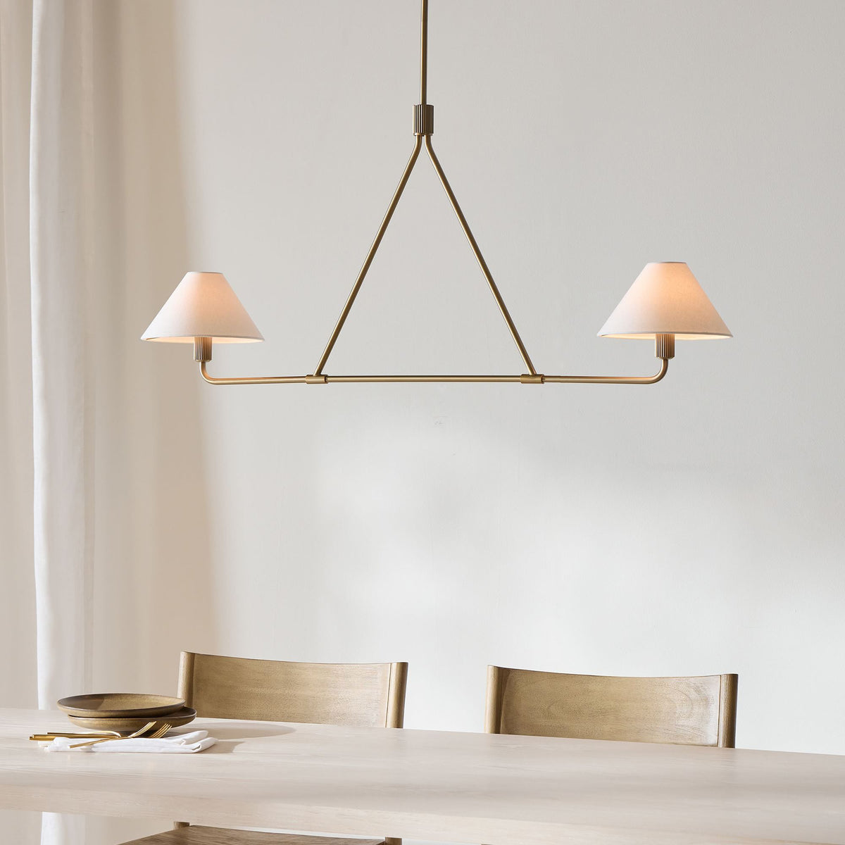 Lustre Bayonne en laiton et tissu – vue 16