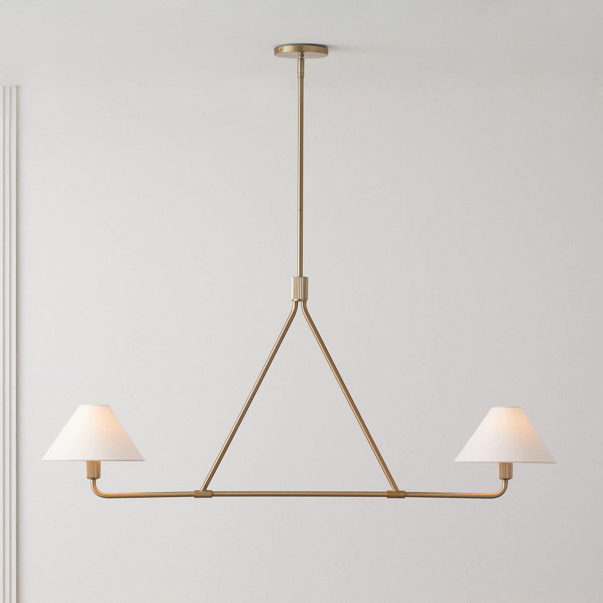 Lustre Bayonne en laiton et tissu – vue 19