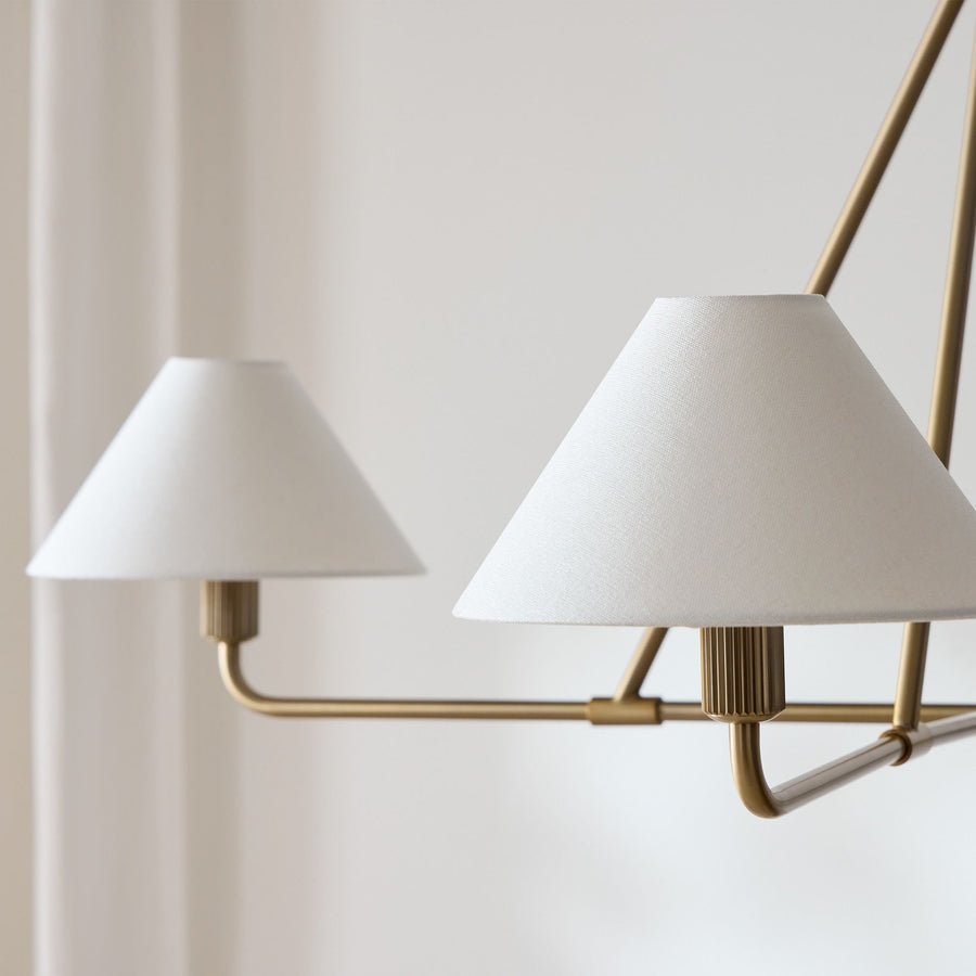 Lustre Bayonne en laiton et tissu – vue 2
