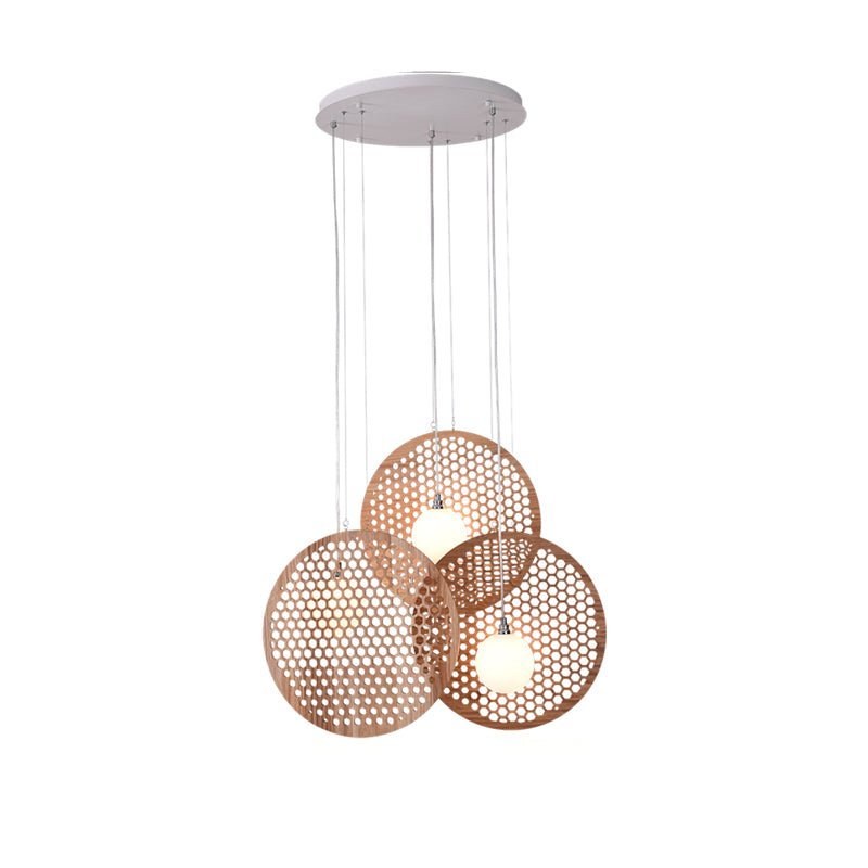 Lustre Ombelle en bois et métal – vue 12