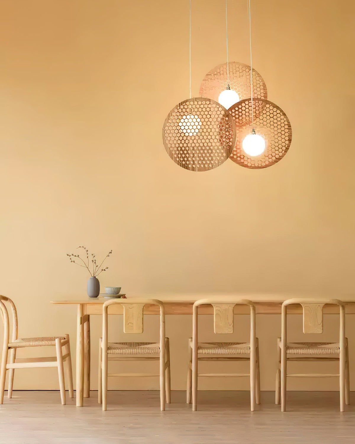 Lustre Ombelle en bois et métal – vue 18