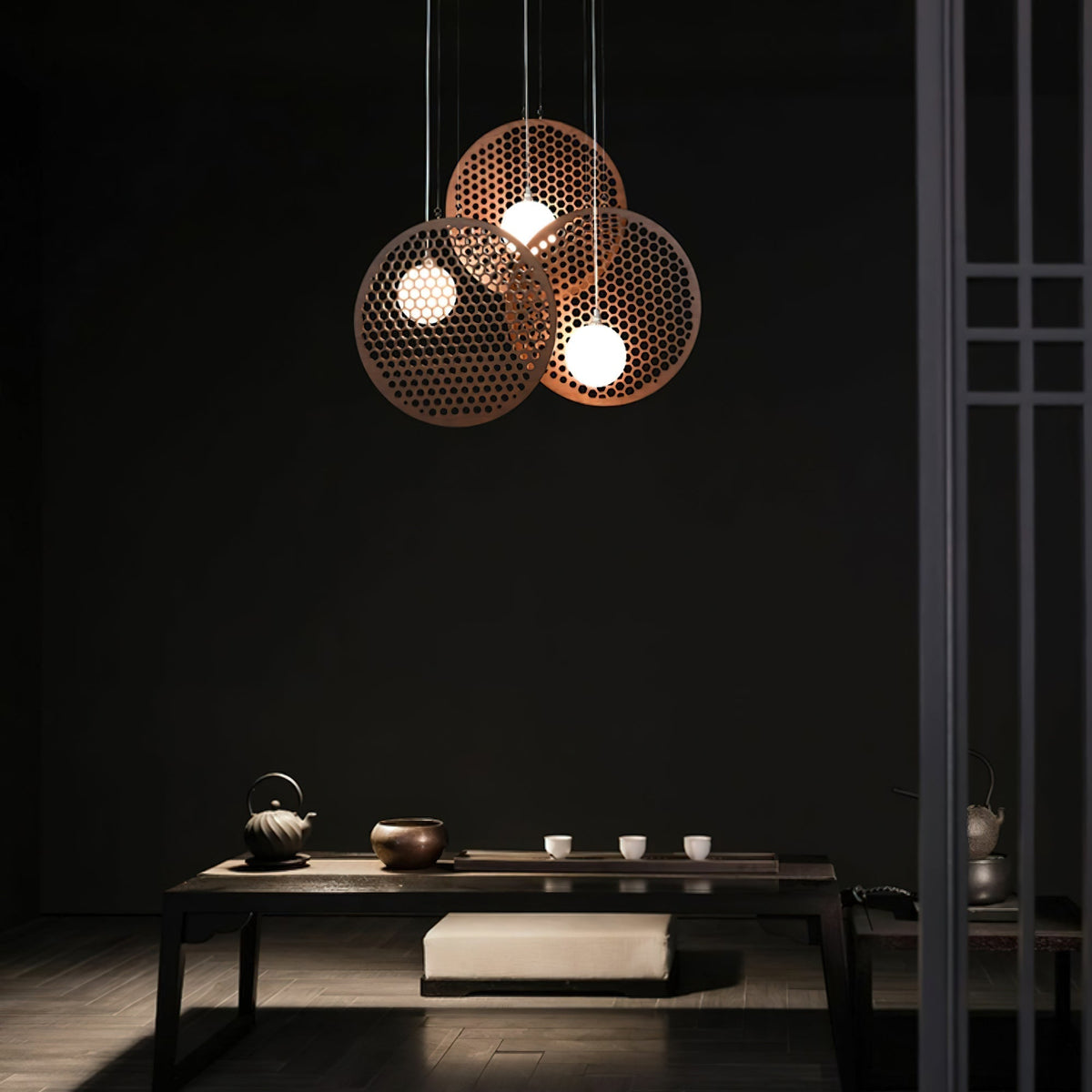 Lustre Ombelle en bois et métal – vue 19