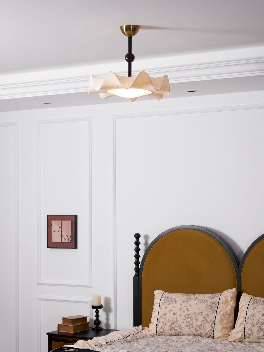 Plafonnier Chalet en bois et tissu – vue 2