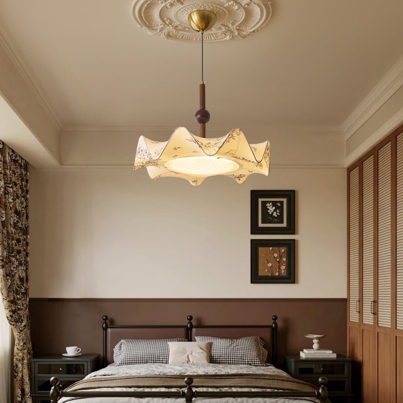 Suspension Corinthe en bois et tissu – vue 5