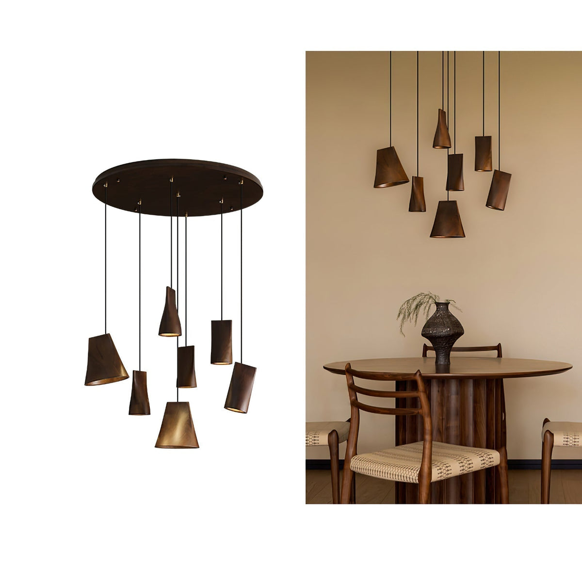 Suspension Badiane en bois et métal – vue 9