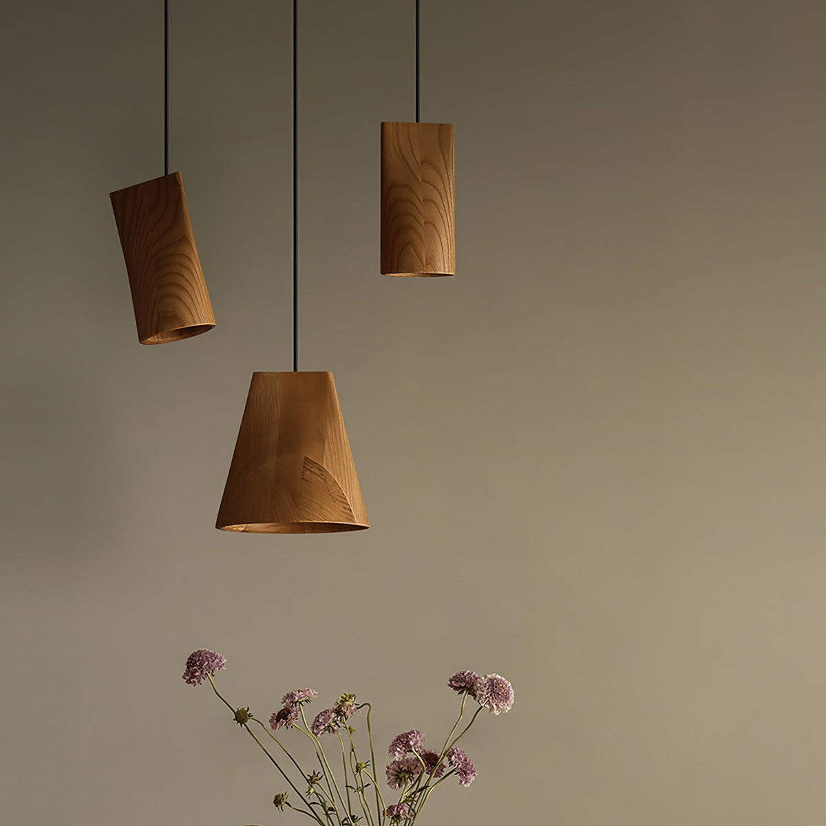 Suspension Badiane en bois et métal – vue 15