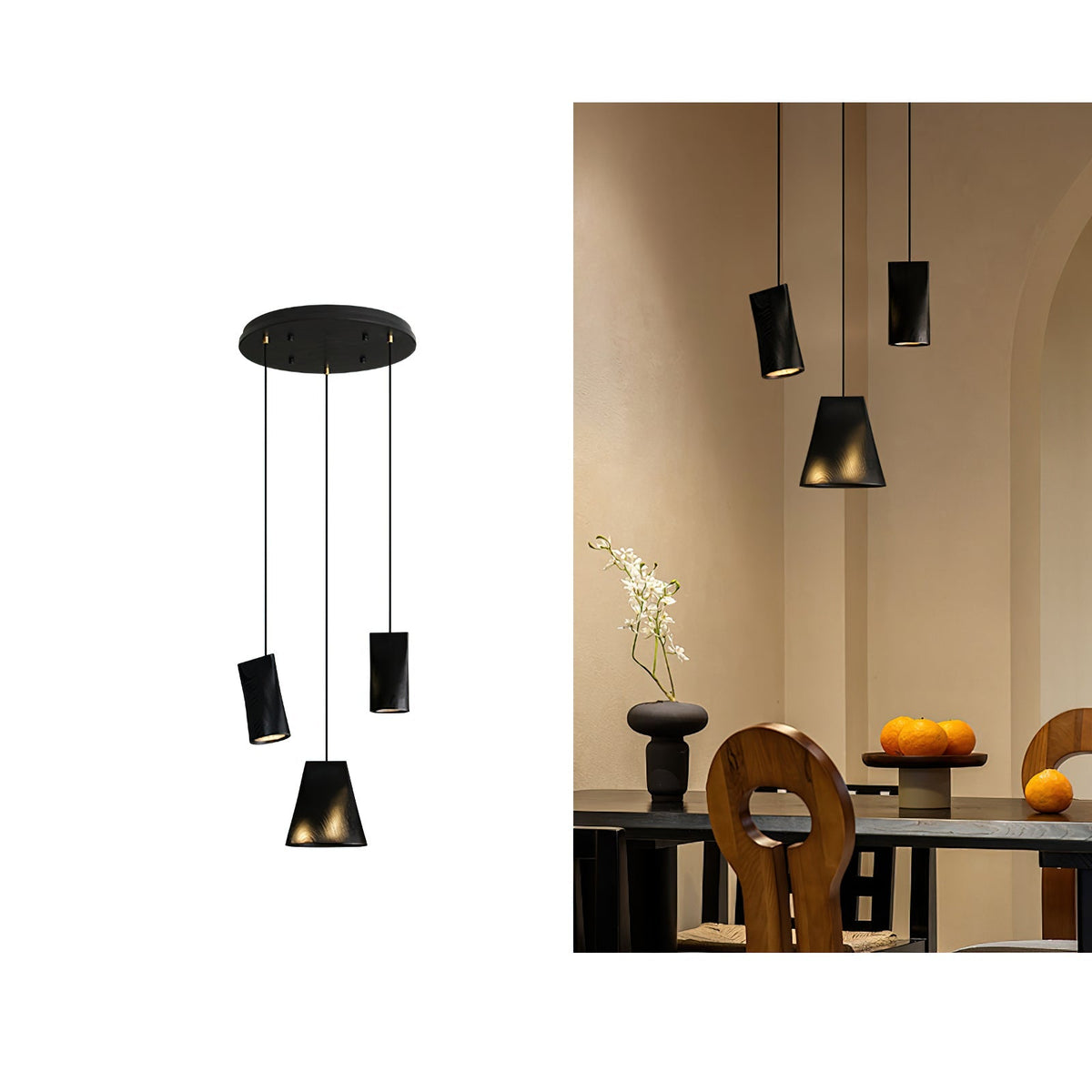 Suspension Badiane en bois et métal – vue 18
