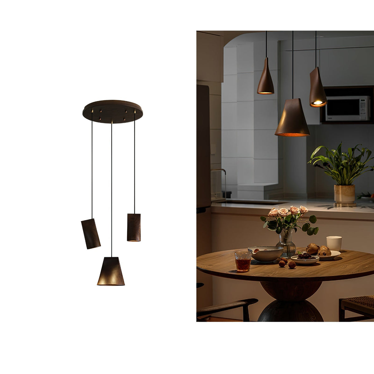 Suspension Badiane en bois et métal – vue 27
