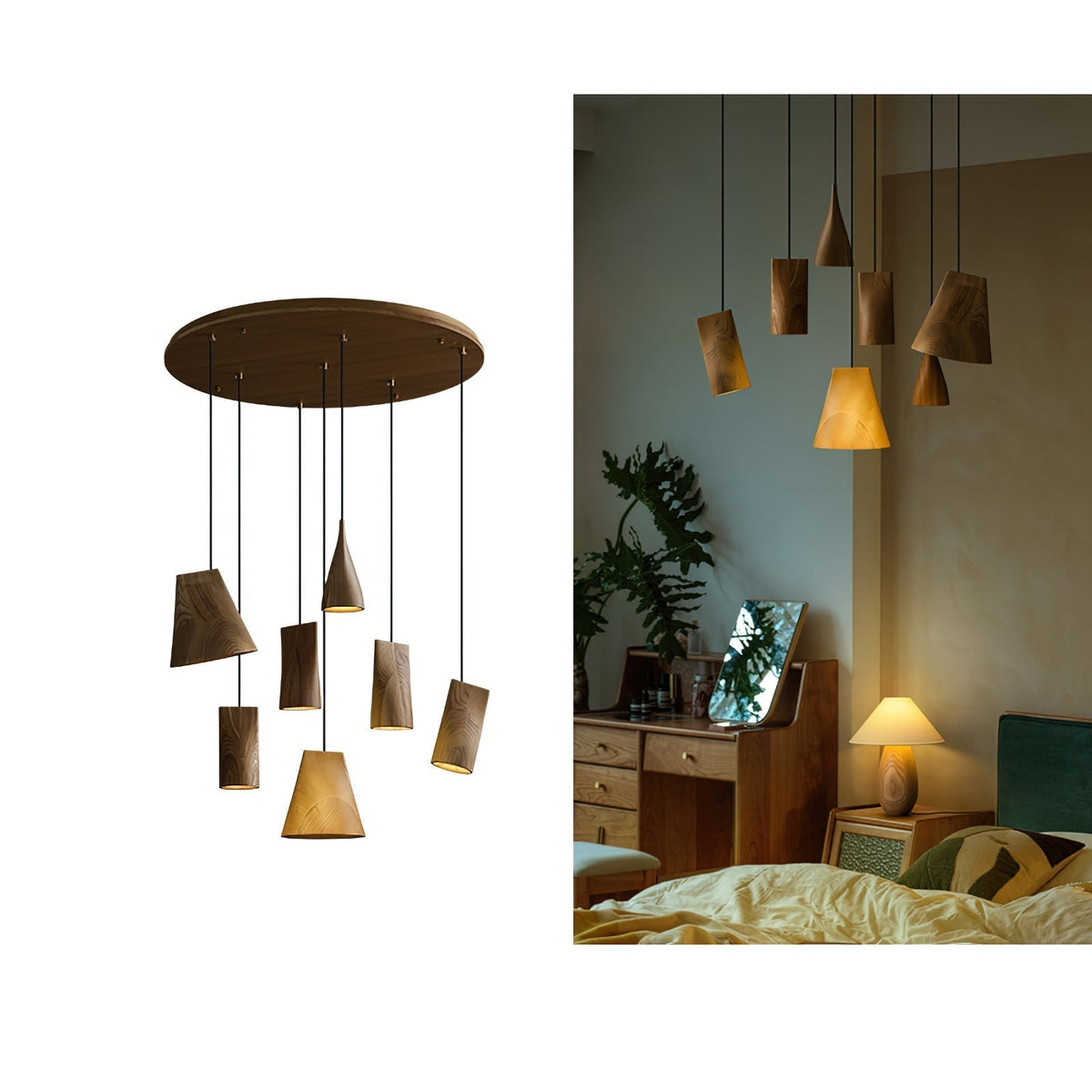 Suspension Badiane en bois et métal – vue 29
