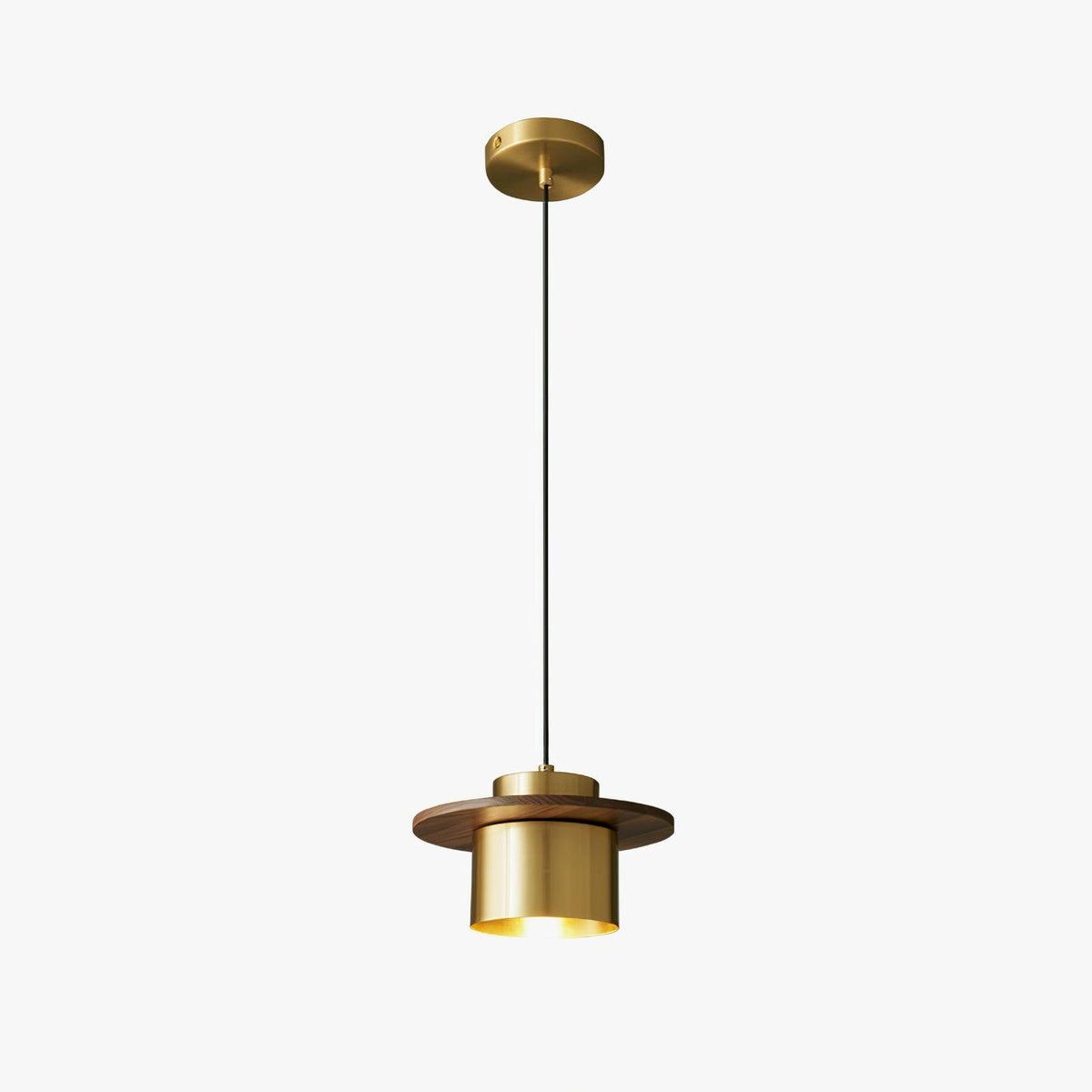 Suspension Héliotrope en laiton et noyer – vue 21