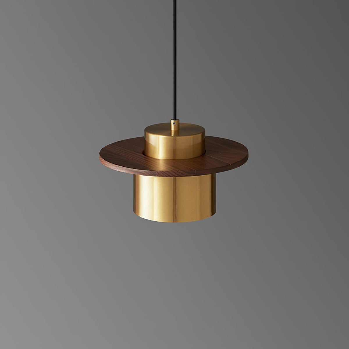 Suspension Héliotrope en laiton et noyer – vue 20