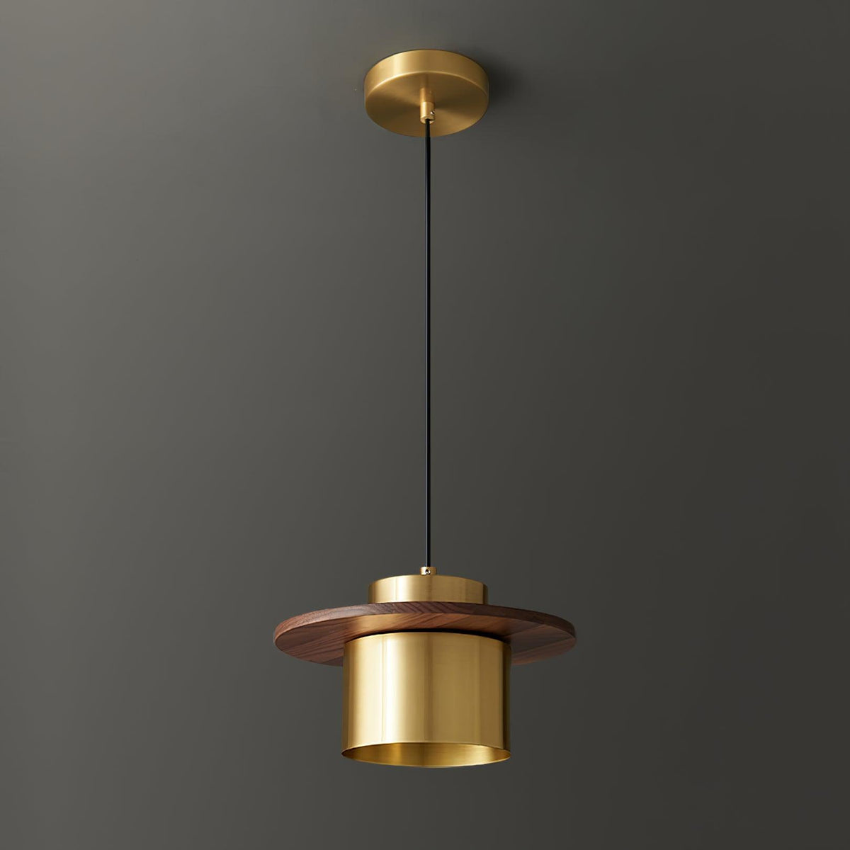 Suspension Héliotrope en laiton et noyer – vue 26