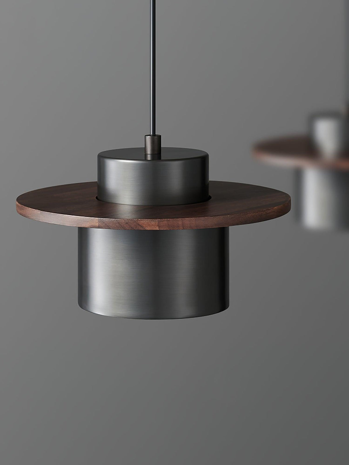 Suspension Héliotrope en laiton et noyer – vue 10