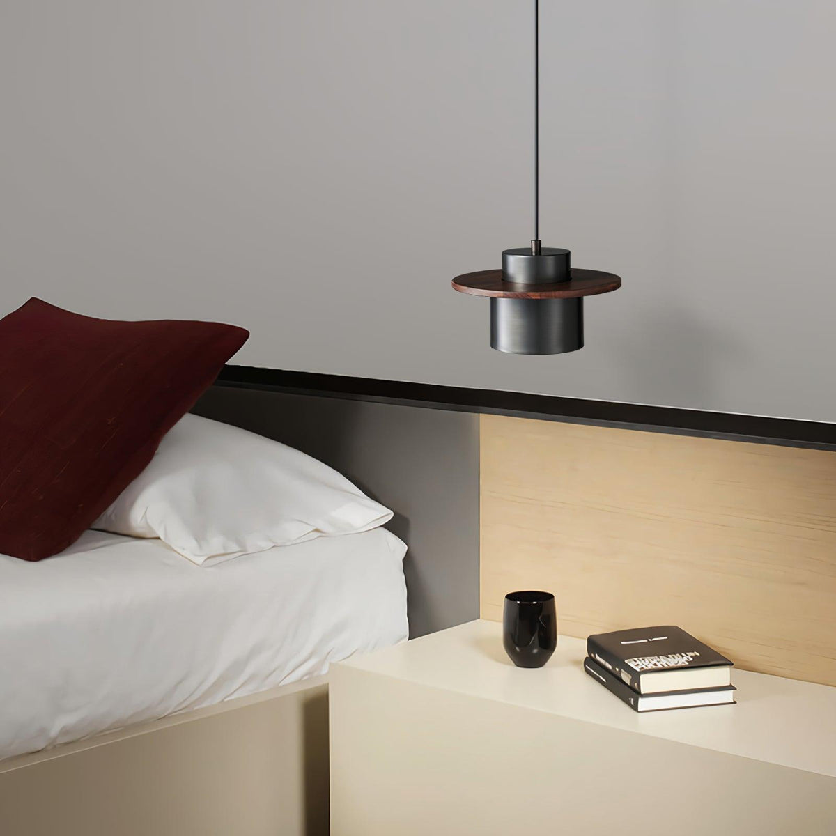 Suspension Héliotrope en laiton et noyer – vue 19