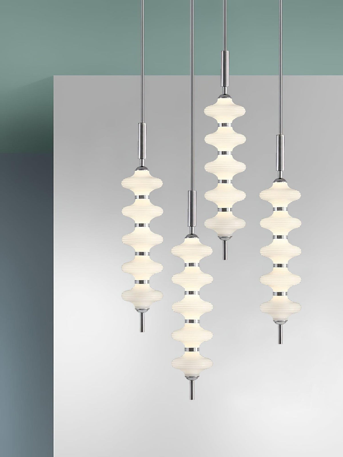 Suspension Tourmaline en verre et métal – vue 2