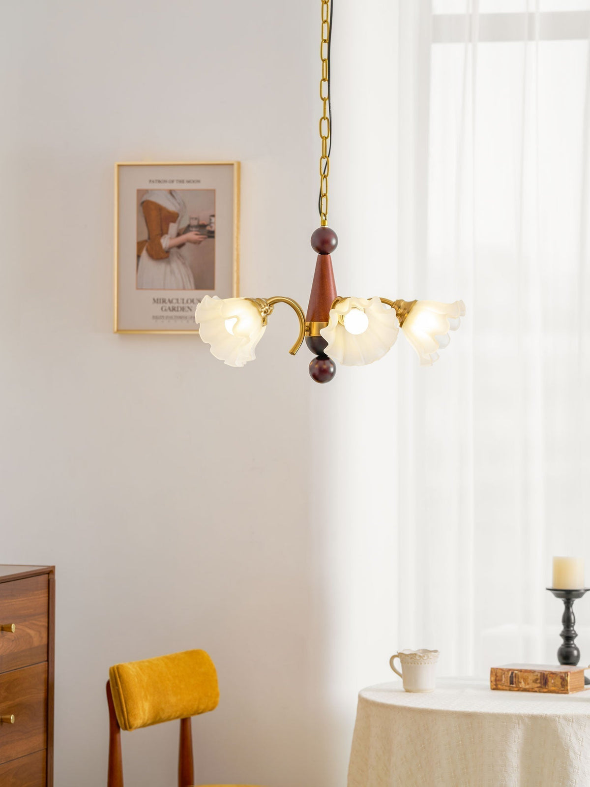 Lustre Gondole en verre et bois – vue 18