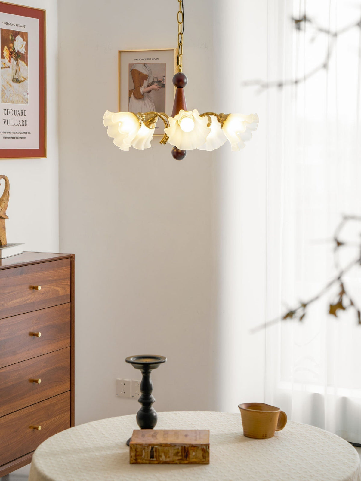 Lustre Gondole en verre et bois – vue 14