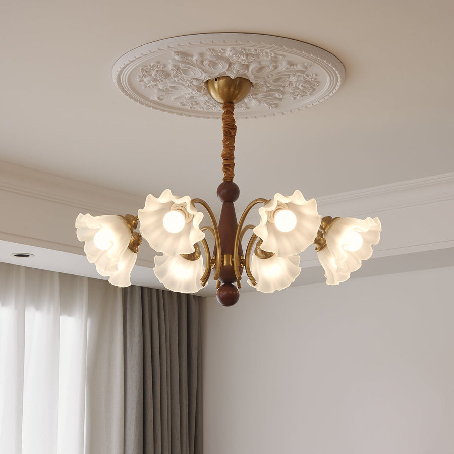 Lustre Gondole en verre et bois – vue 4