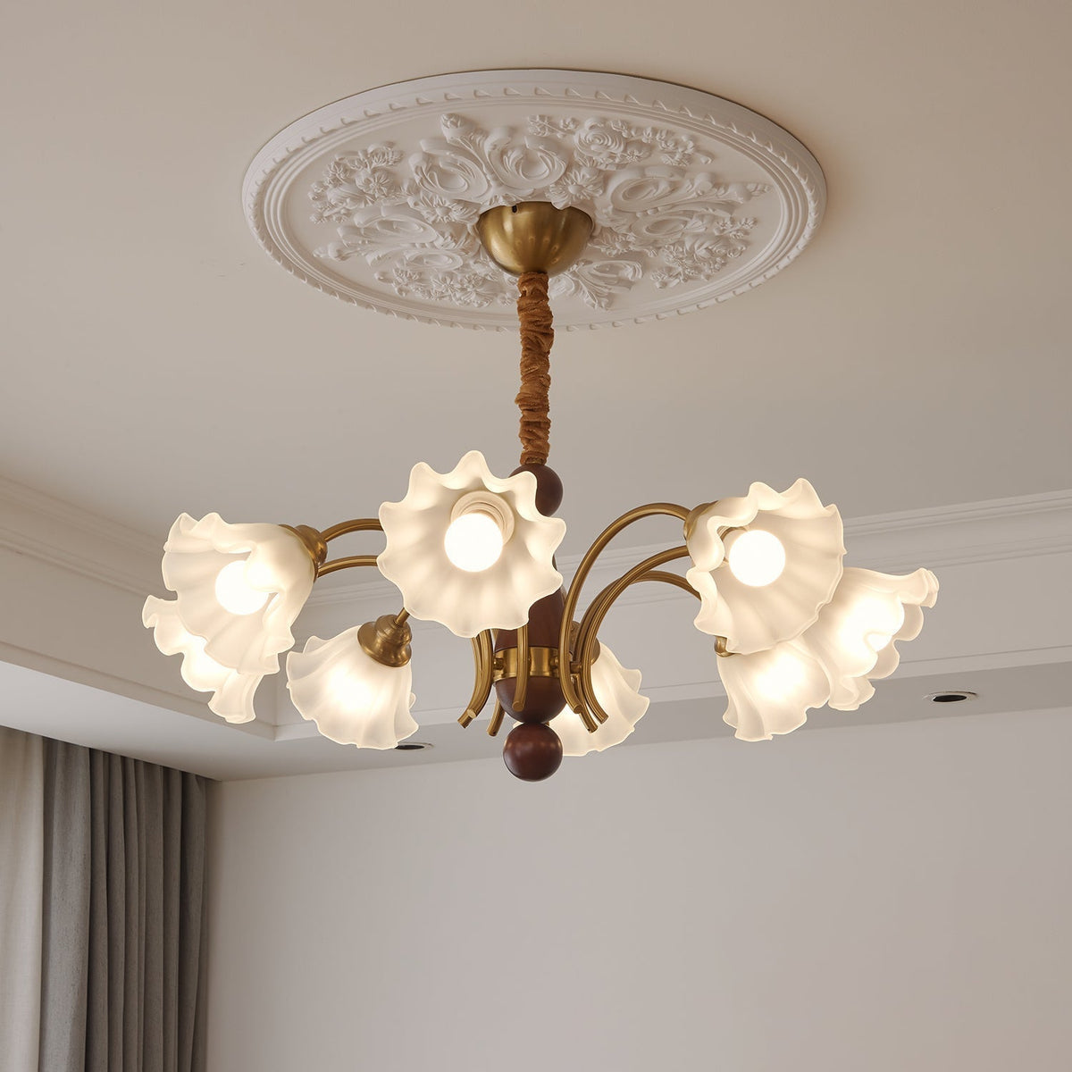 Lustre Gondole en verre et bois – vue 44