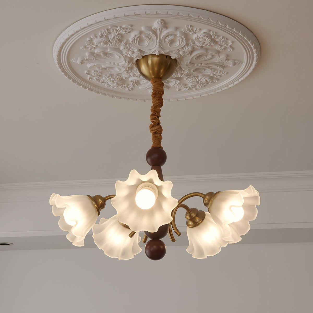 Lustre Gondole en verre et bois – vue 46