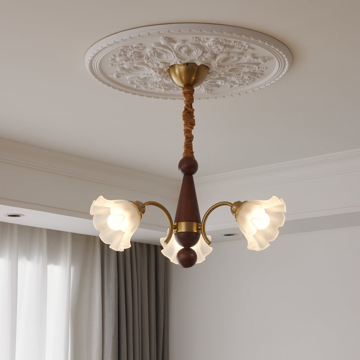 Lustre Gondole en verre et bois – vue 45