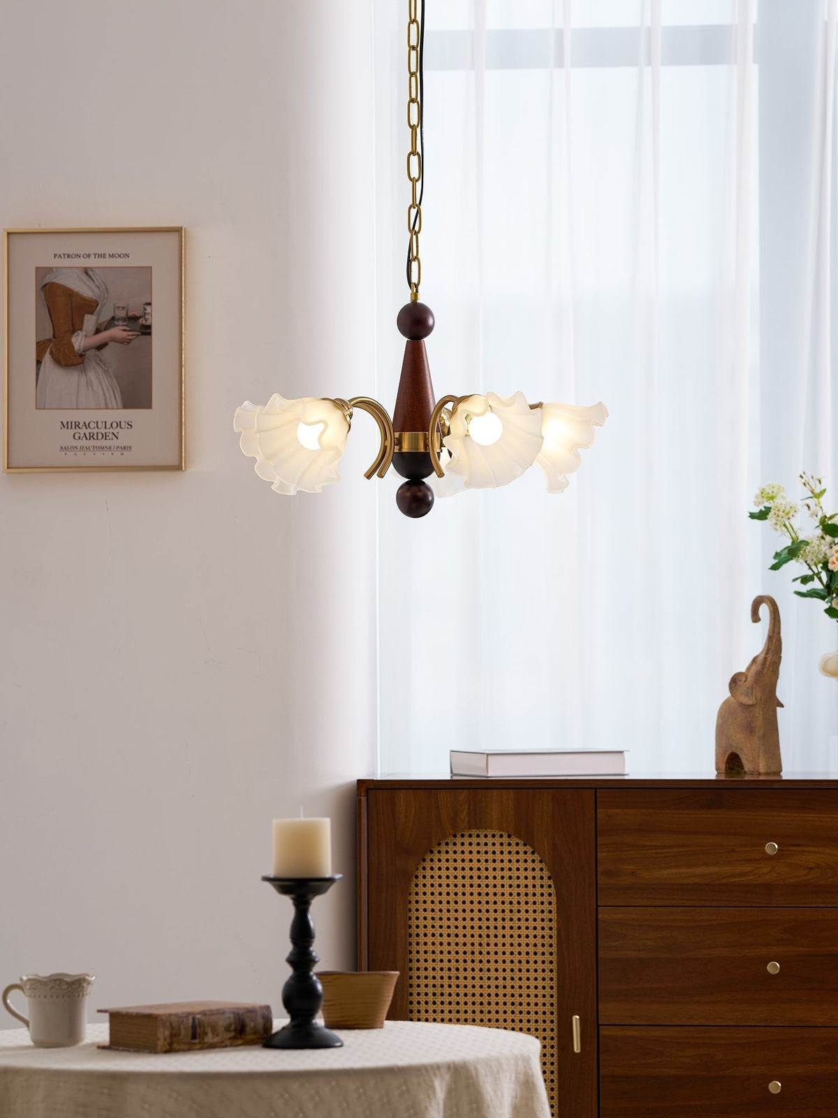 Lustre Gondole en verre et bois – vue 29