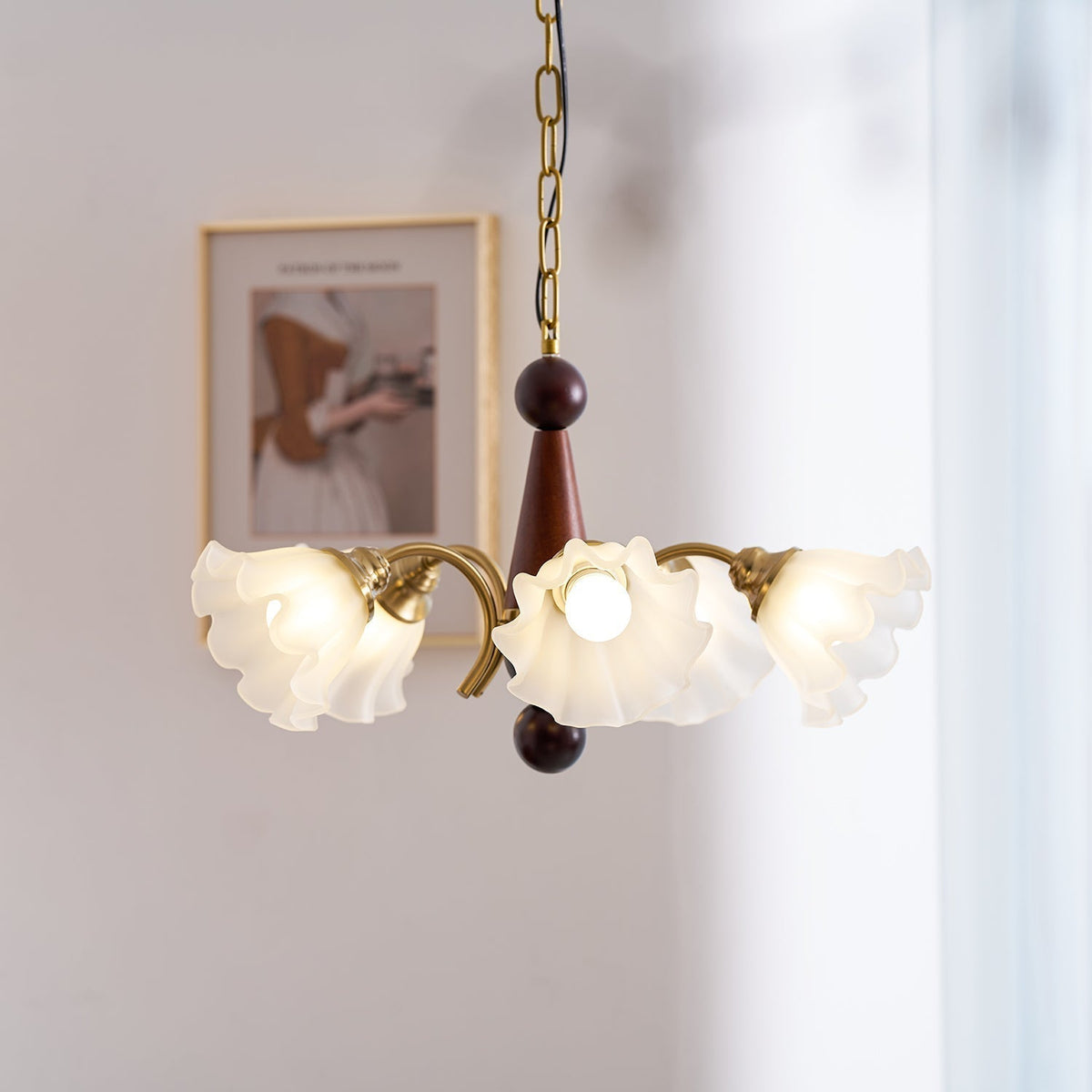 Lustre Gondole en verre et bois – vue 16