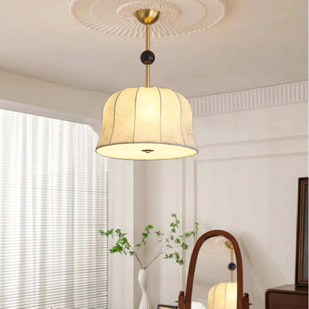 Suspension Daphné en bois et tissu – vue 16