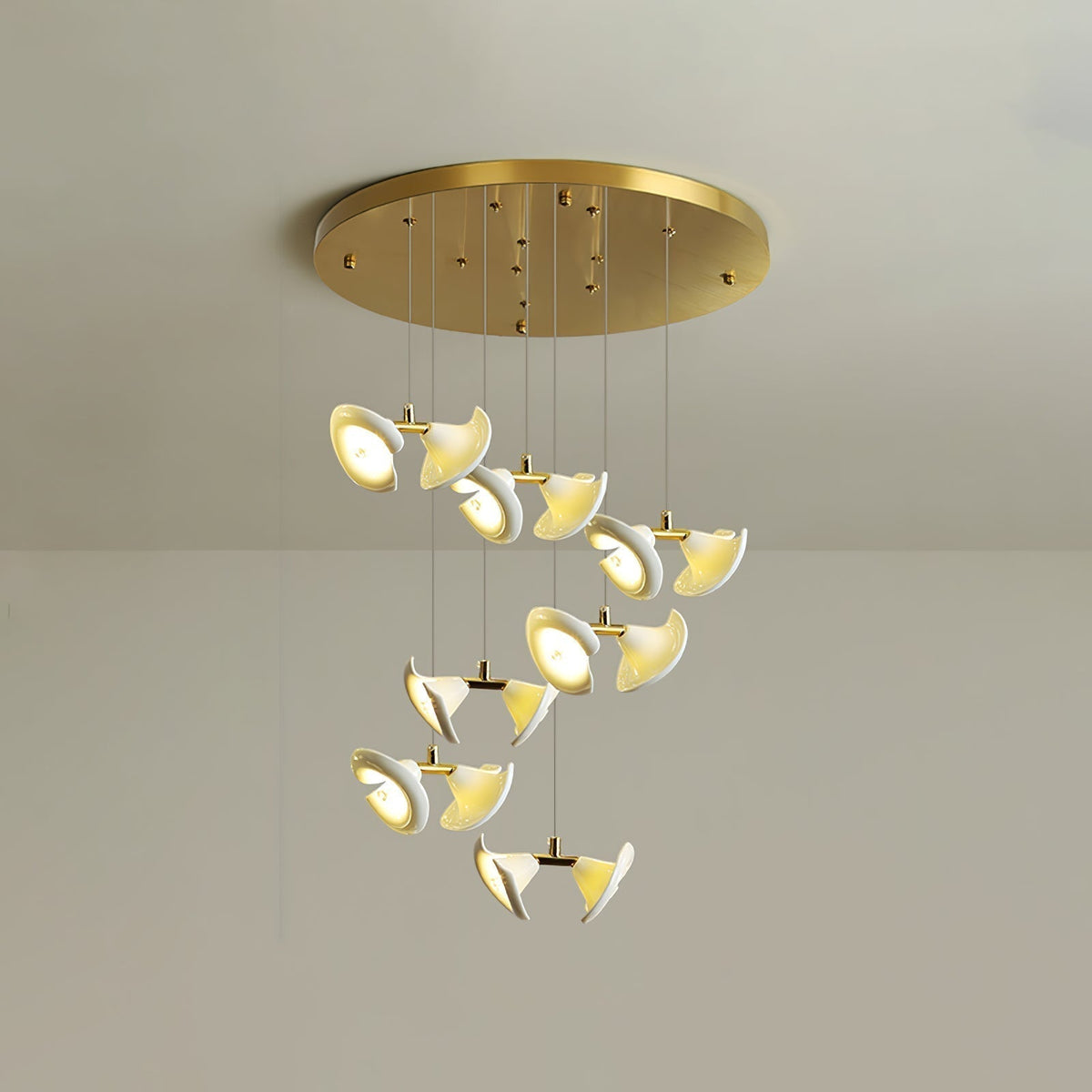 Lustre Cortège en céramique et fer – vue 30