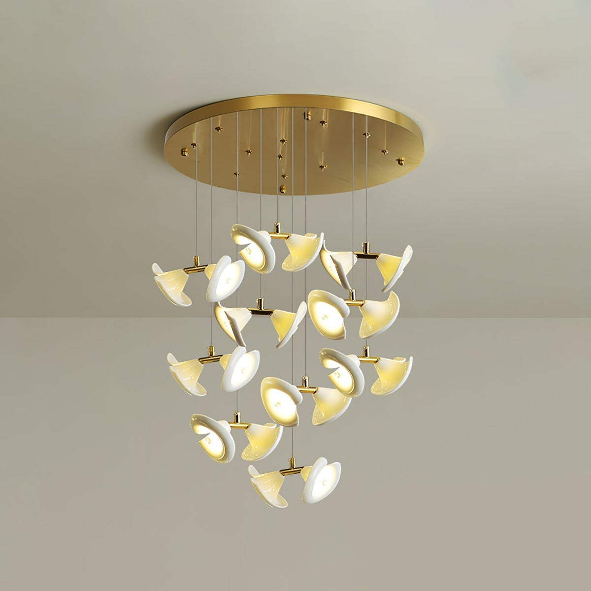 Lustre Cortège en céramique et fer – vue 31