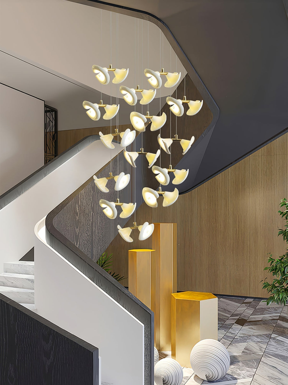 Lustre Cortège en céramique et fer – vue 9
