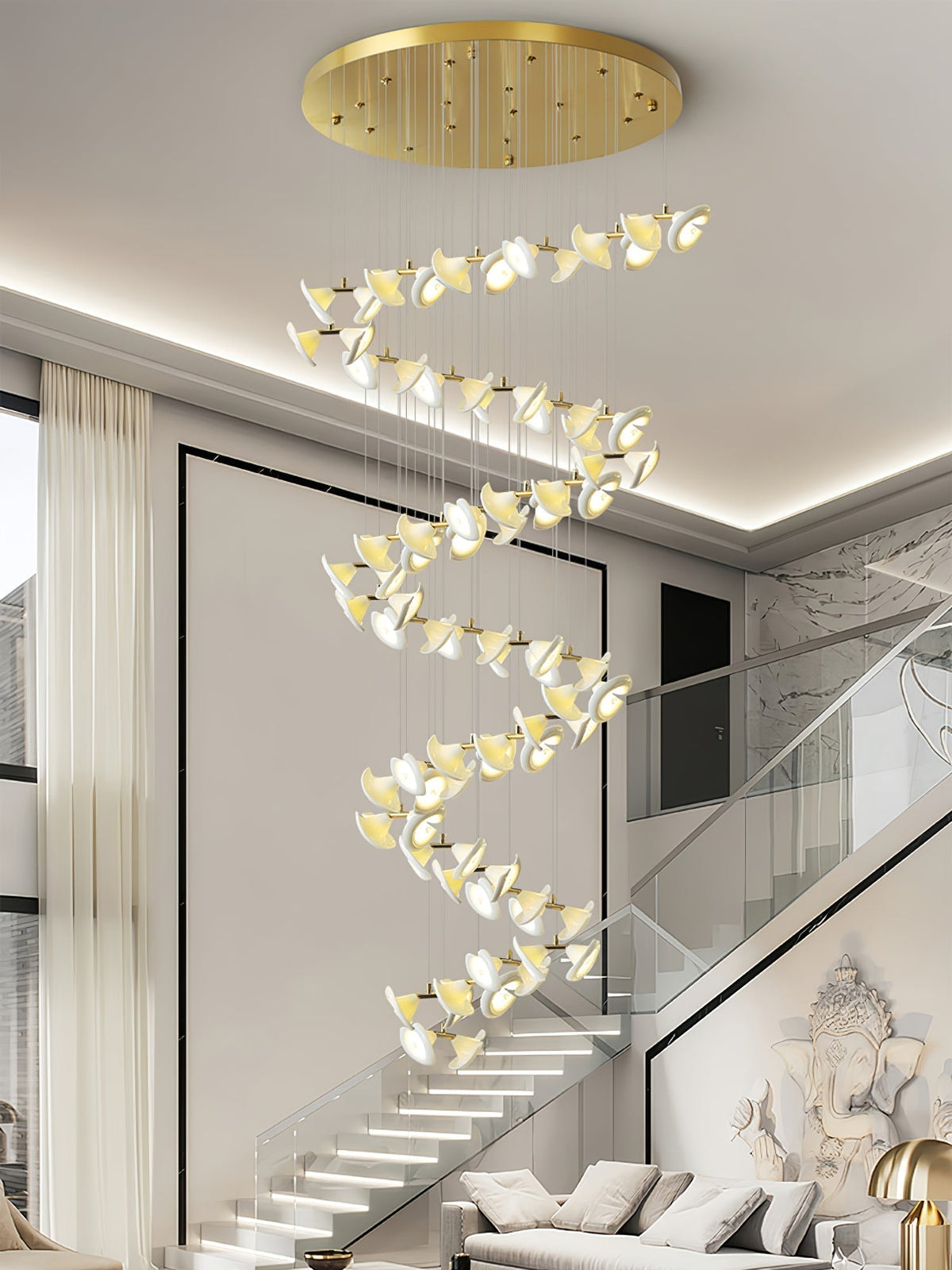Lustre Cortège en céramique et fer – vue 10