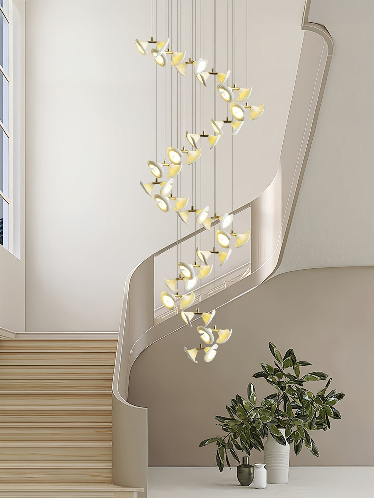Lustre Cortège en céramique et fer – vue 11
