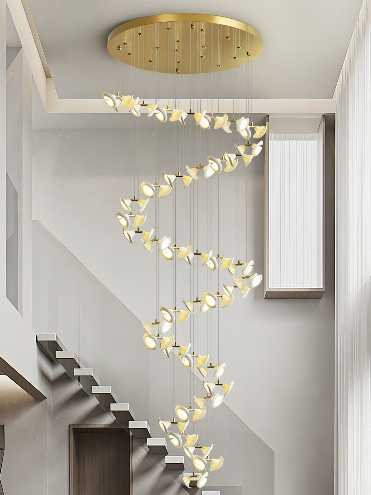 Lustre Cortège en céramique et fer – vue 13