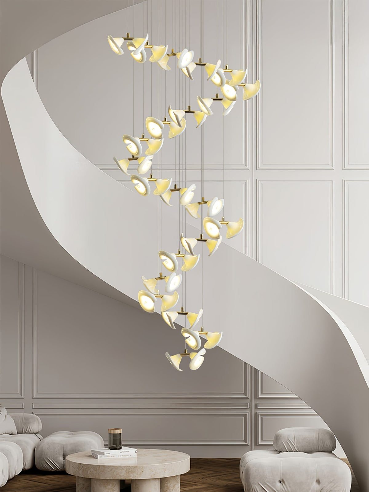 Lustre Cortège en céramique et fer – vue 15