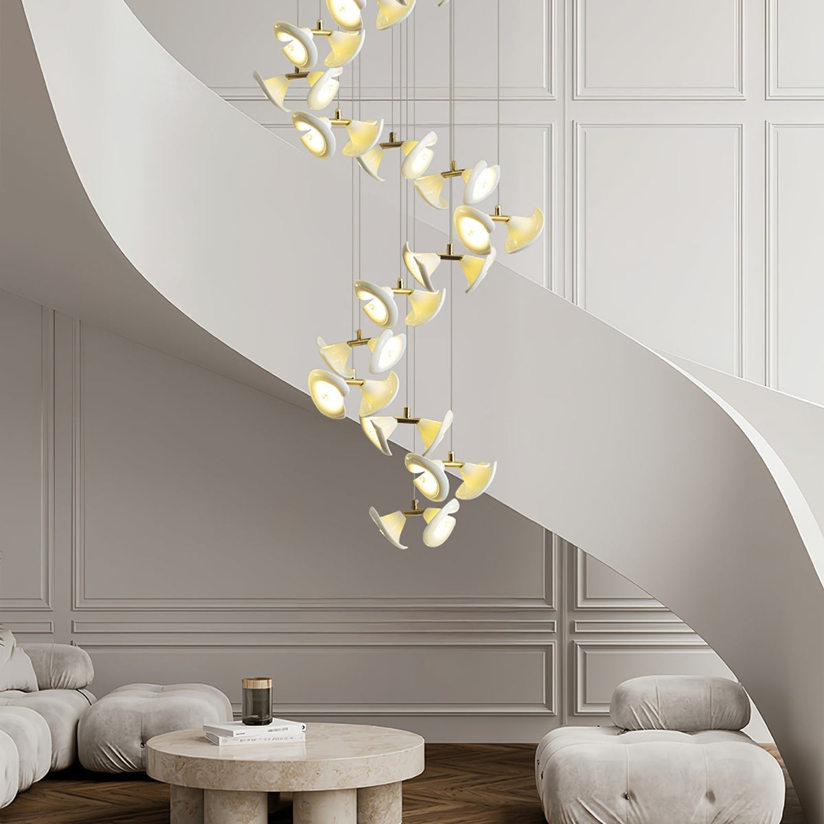 Lustre Cortège en céramique et fer – vue 47
