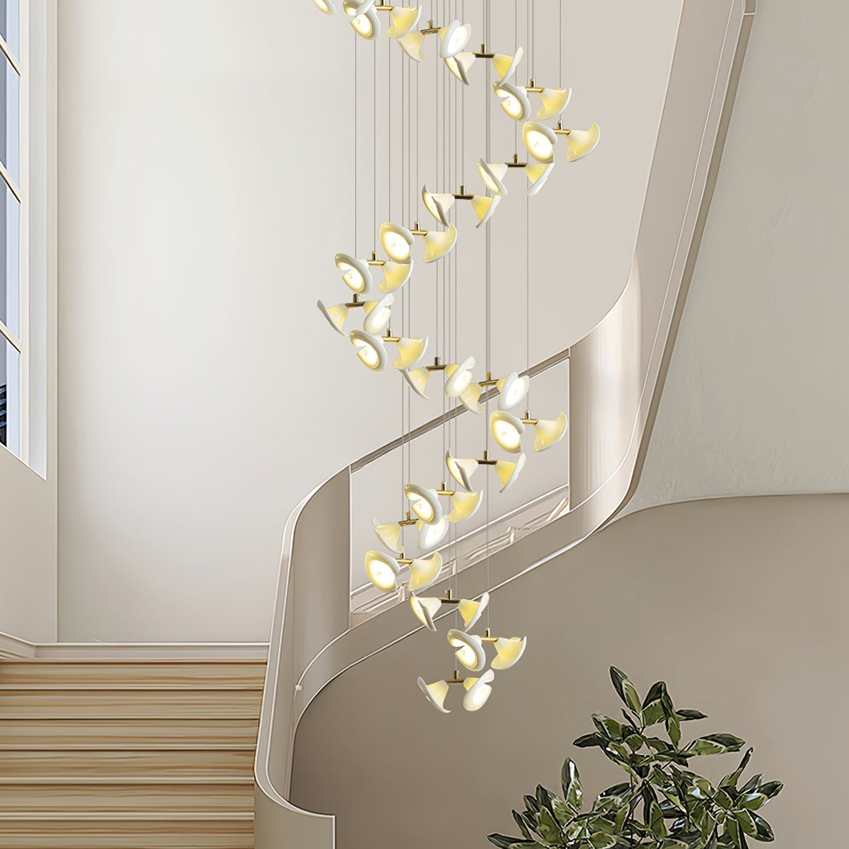 Lustre Cortège en céramique et fer – vue 16
