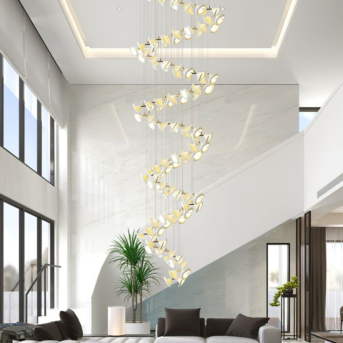 Lustre Cortège en céramique et fer – vue 28