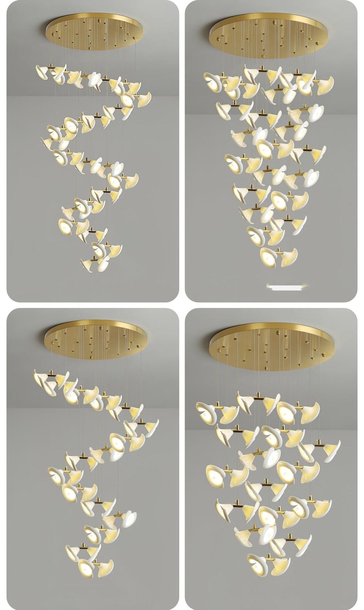 Lustre Cortège en céramique et fer – vue 27