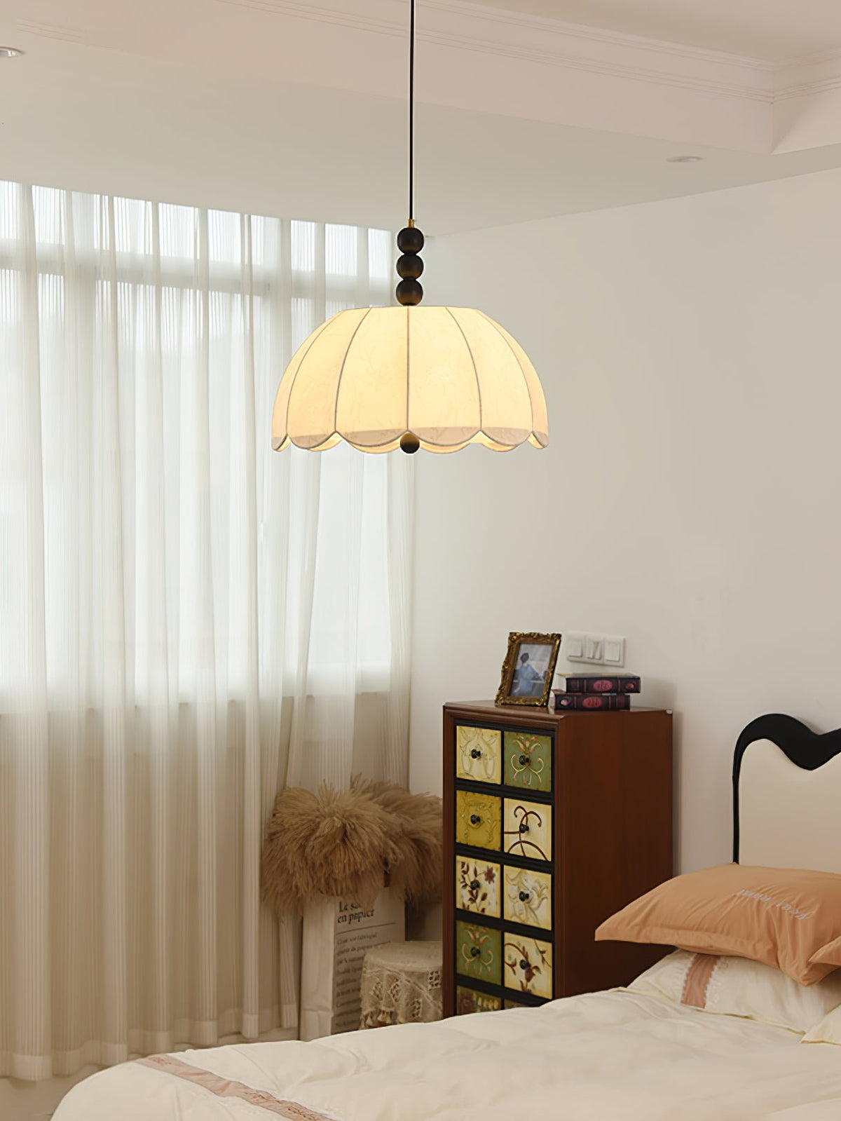 Suspension Cinabre en bois et tissu – vue 7