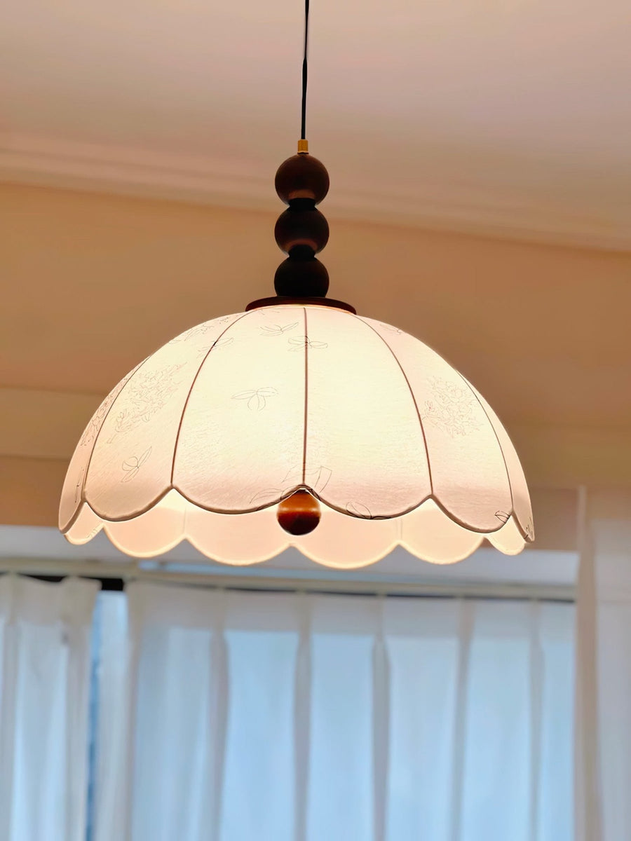 Suspension Cinabre en bois et tissu – vue 2