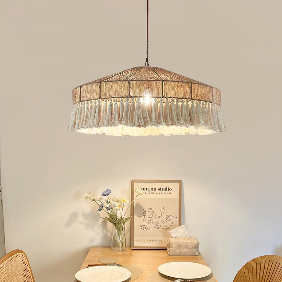 Suspension Stella en jute et métal – vue 14