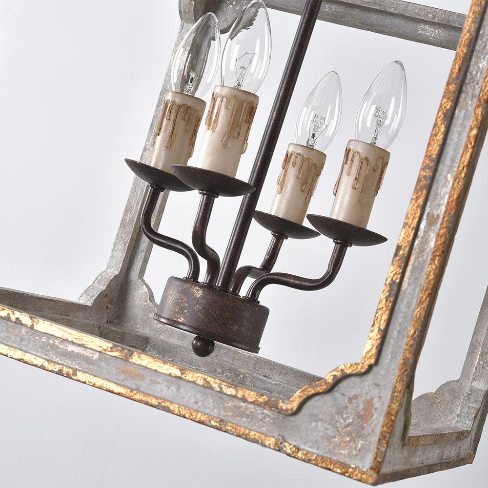 Lustre Manon en bois et métal – vue 3