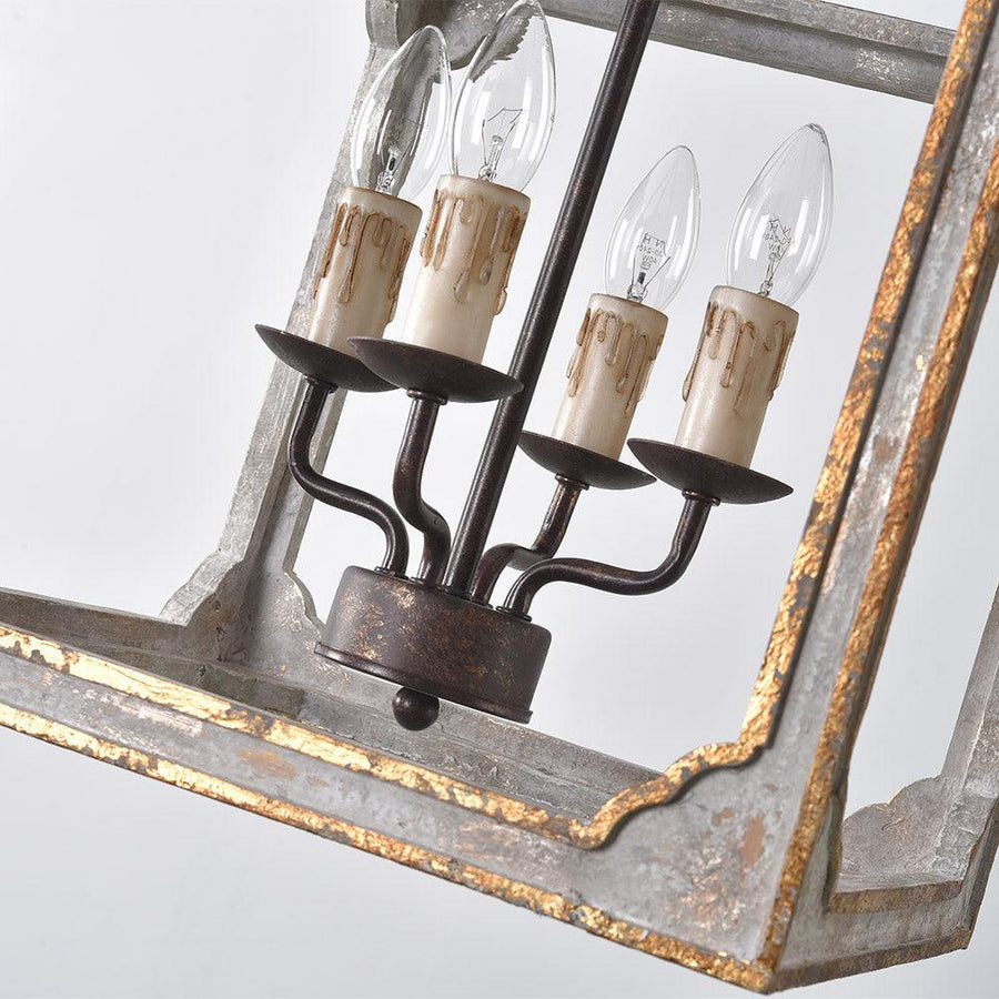 Lustre Manon en bois et métal – vue 3