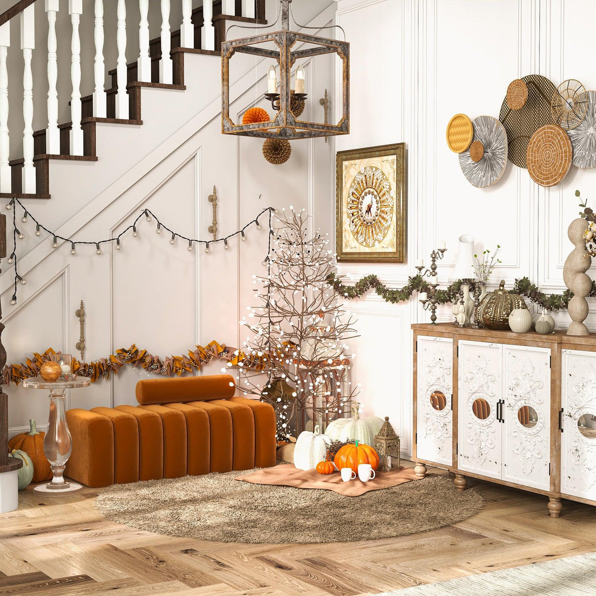Lustre Manon en bois et métal – vue 9