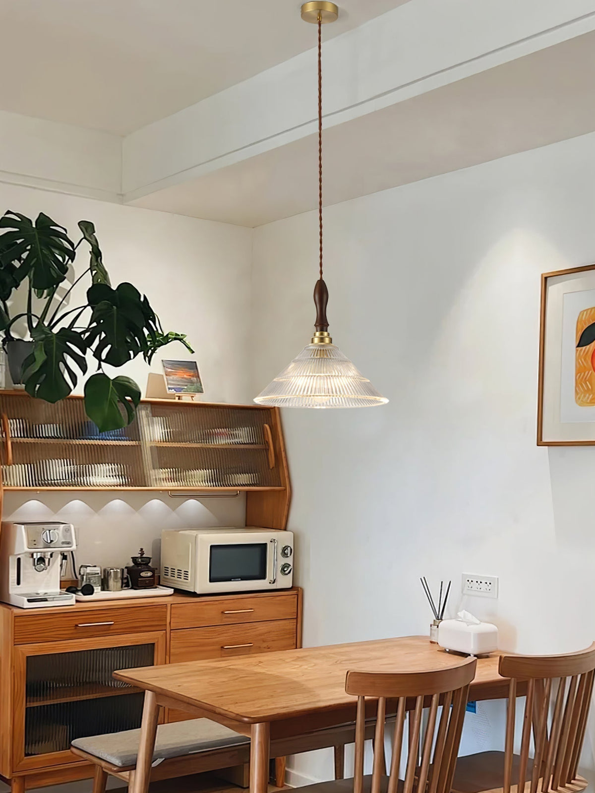 Suspension Portofino en verre et bois – vue 23